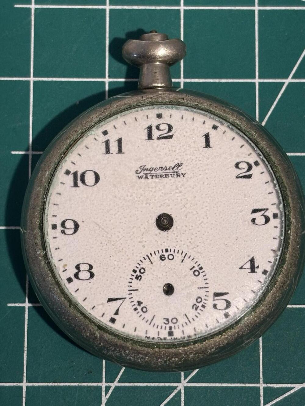 Vintage Ingersoll Waterbury Pocket Watch For Parts or Repair